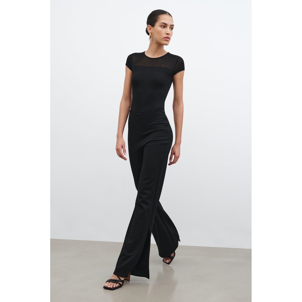 NWT Marcella Pearson Pants in Black Size XXL Ponte Knit Flare Split Leg